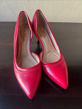 Abella Bold Red Pointed-Toe Pumps
